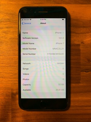 Apple iPhone 7 32GB Space Gray Verizon Very Good Condition | eBay