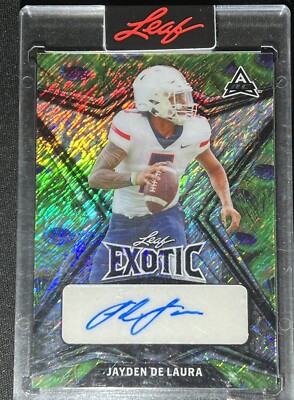 2022 Leaf Exotic Jayden De Laura Peacock Prismatic #BA-JDL 7/7 Bookend Jersey #