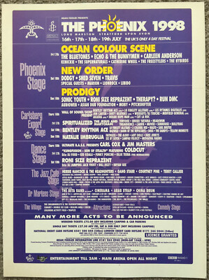 PHOENIX 1998 - Full page UK magazine ad PRODIGY NEW ORDER OCEAN COLOUR SCENE