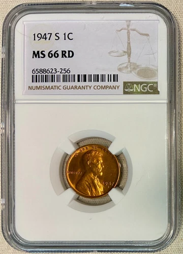 1947-S Lincoln Cent (Wheat Penny), NGC MS-66 RD