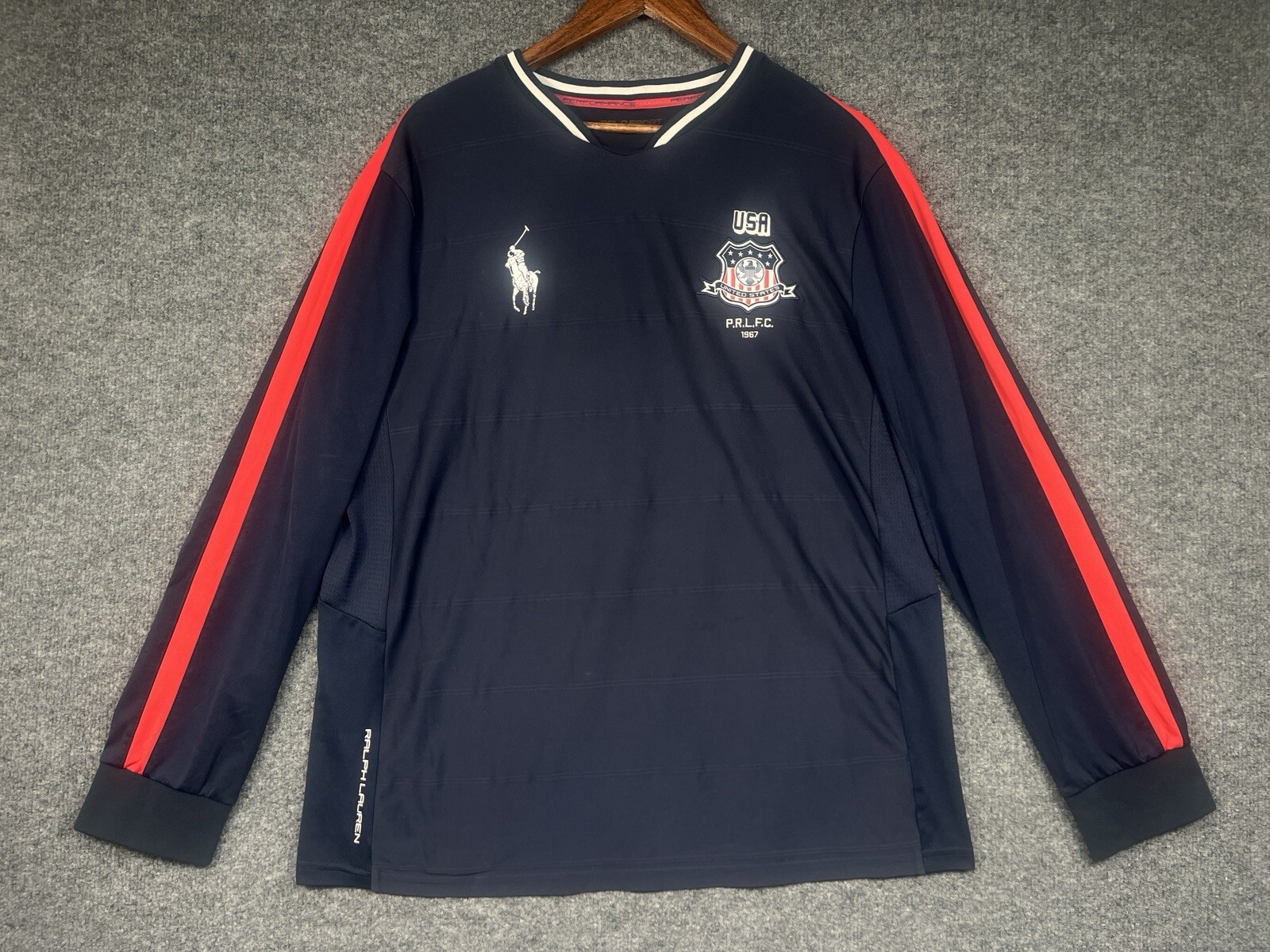 Polo Sport Ralph Lauren Performance Shirt USA Big Pony Logo PRLFC Futbol #2 XL