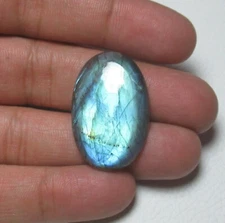 Natural Blue Labradorite Cabochon Oval 32.95 Ct Flat back Gemstone H 3794