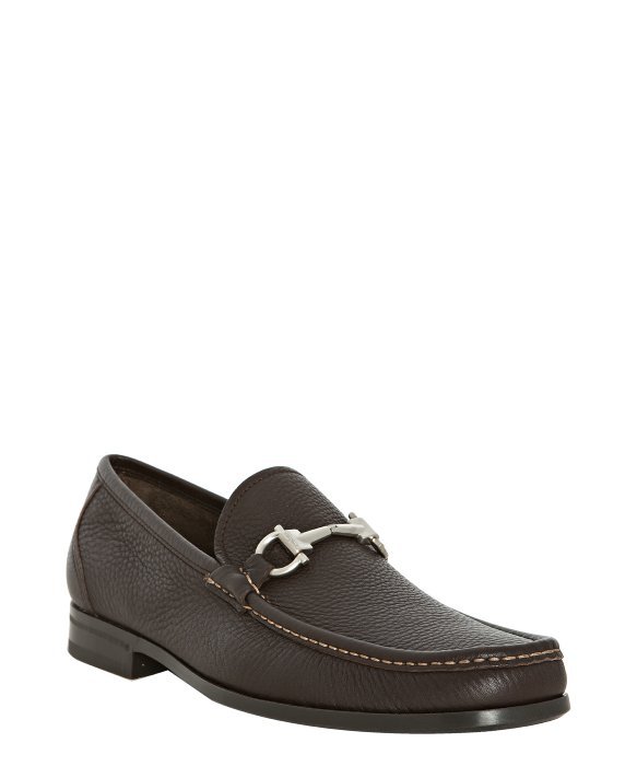 SALVATORE FERRAGAMO Magnifico Loafer Pebbled Leather Calf Hickory 