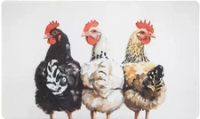 Anti-Fatigue Printed Non Slip Floor PVC Foam Mat (18"x30") 3 ROOSTERS, HL
