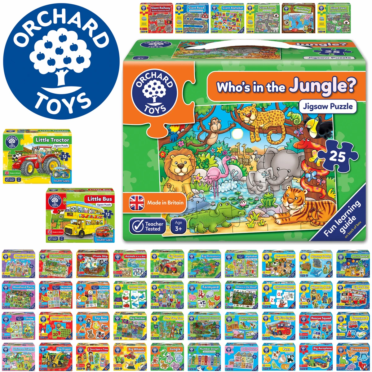 Orchard Toys Primero Niños Puzzles - Educativo para Edades 3-9 Hecho En GB