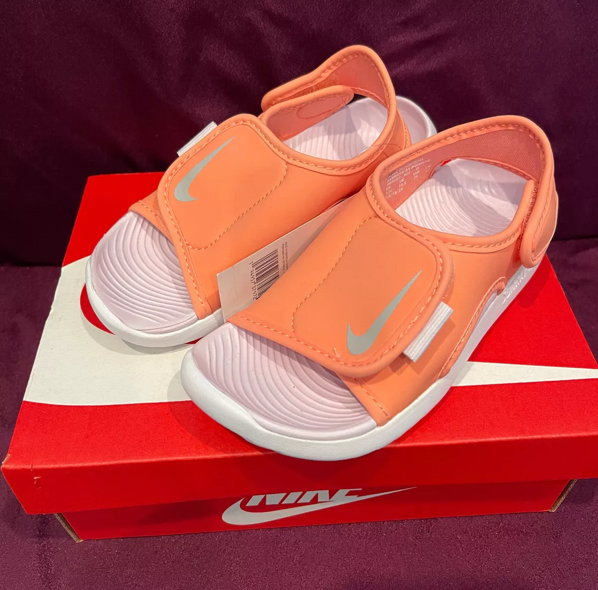 New NIKE Sunray Adjust 5 Summer Sandals US: 11C Crimson Bliss (Orange) Big Kid eBay