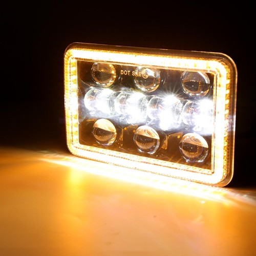 2x 4x6" LED Headlight Hi-Lo Beam DRL Turn Signal for Chevrolet K10 K20 K30 81-86 - Foto 8 di 12