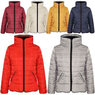 Mädchen Jacke Kinder wattiert Puffer Blase Kunstfellkragen warm dicke Mäntel 5-13 Jahre