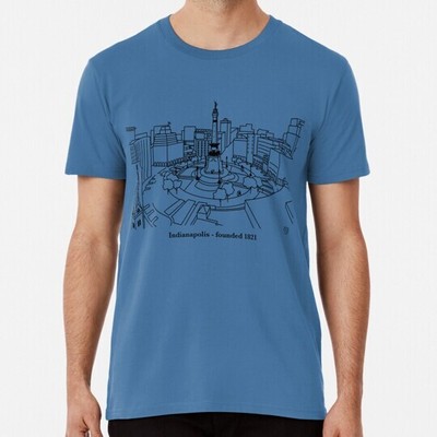 Indianapolis Circle Outline Size S to 5XL Made in the USA T-Shirt
