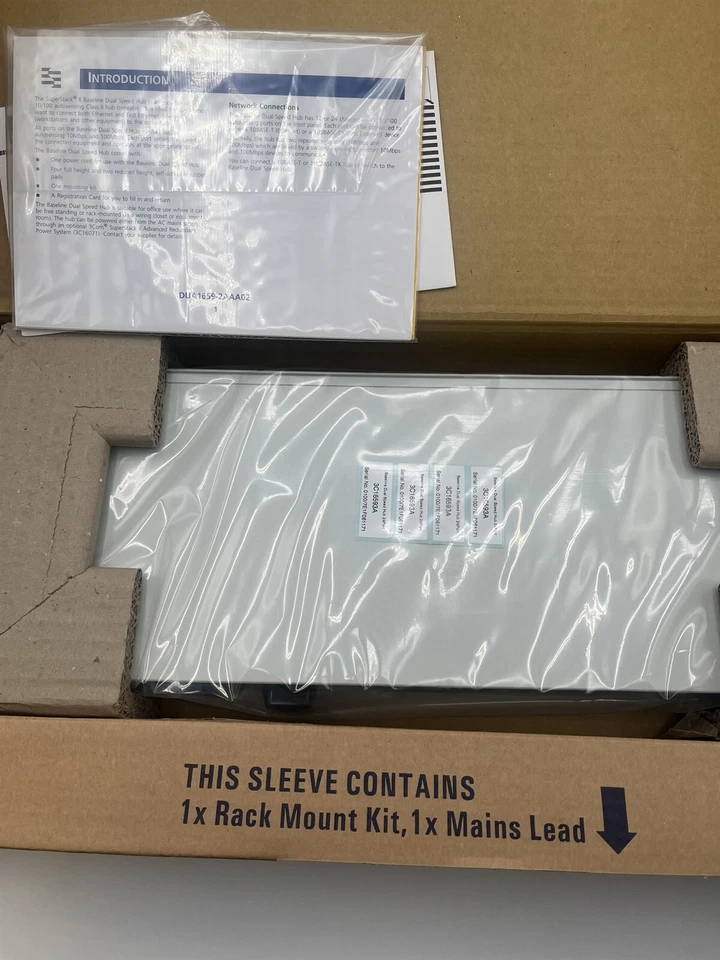 3Com, 3C16593A, Superstack 2 Baseline Dual Speed Hub 24 Port, New - Image 3 of 3