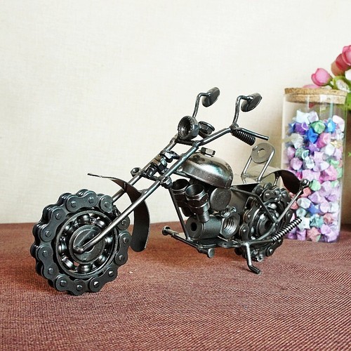 Vitange Collectible Handmade Motorcycle Model Iron Art Metal Motorbike Sculpture - Picture 5 of 18