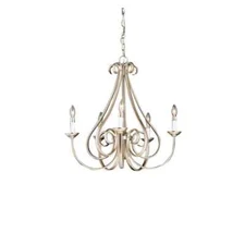 KICHLER Dover 25 in.5-Light Brushed Nickel Transitional Candle Empire Chandelier