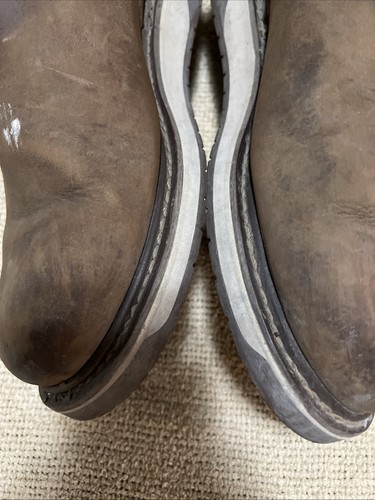 Georgia Boot 4" Chelsea Work Boots Mens 12 Brown Leather Pull-On Soft Toe - Picture 6 of 16