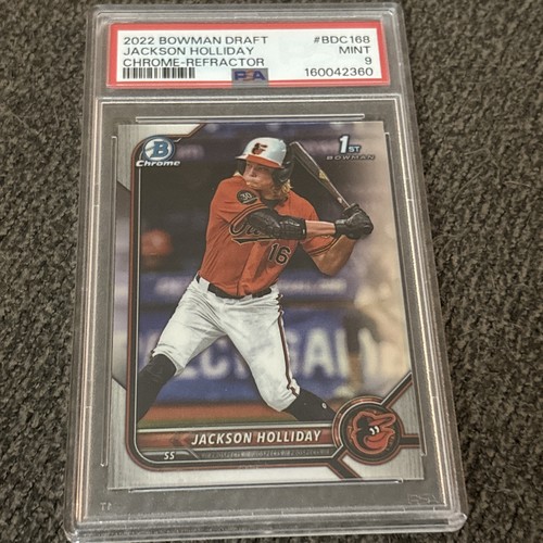2022 Bowman Draft Chrome Jackson Holliday PSA 9 #BDC-168 Refractor 1st Bowman