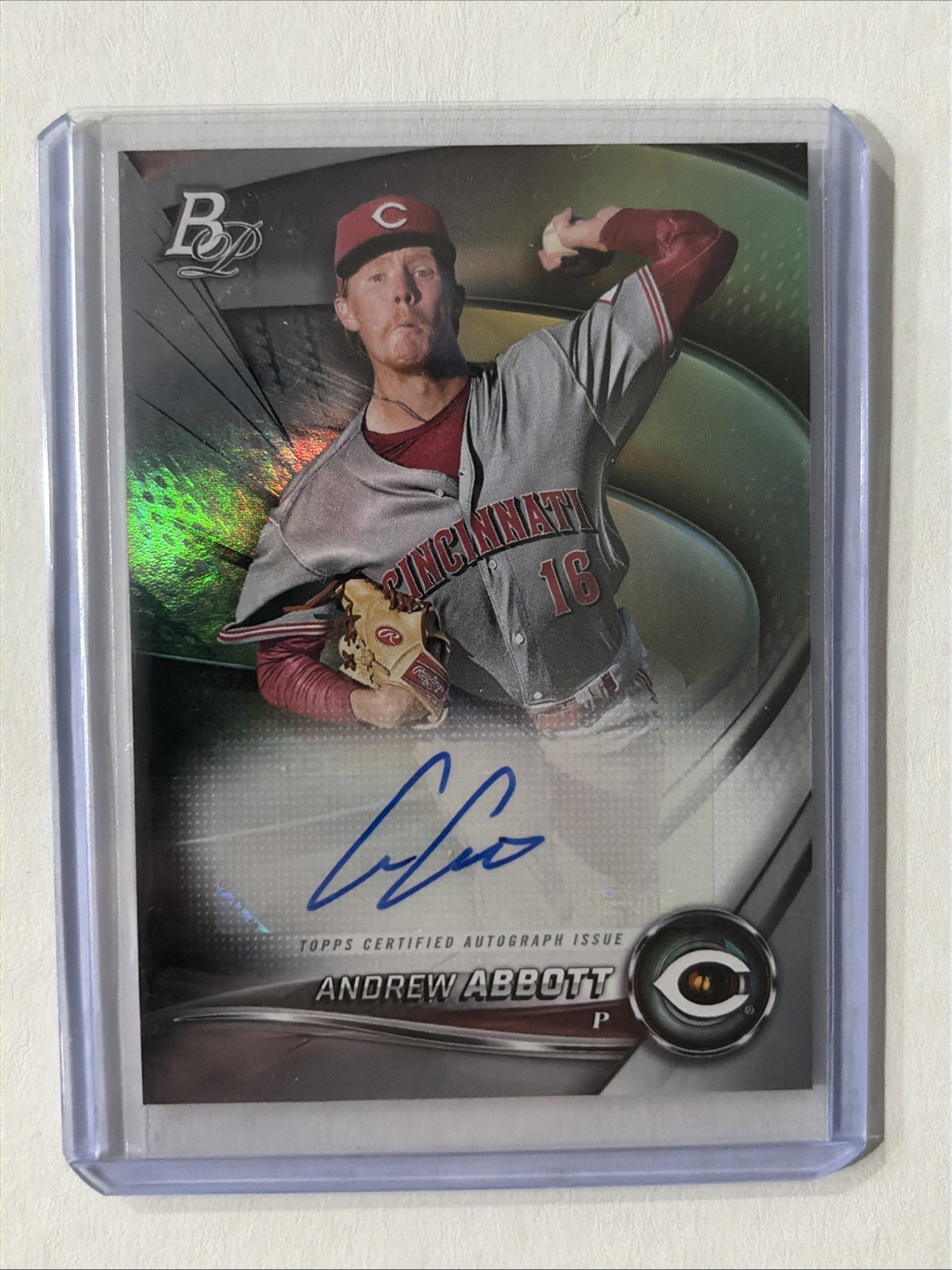 Andrew Abbott Auto 2022 Bowman Platinum TOP-35 Cincinnati Reds