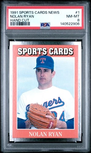 140522906 Nolan Ryan 1991 Sports Cards News #1 PSA 8