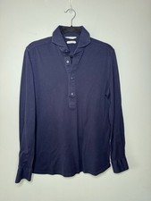 Suitsupply Pure Cotton Knit Polo L/S Blue 39/40 15 1/2 / 15 3/4 Extra Slim