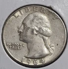 1964 VF WASHINGTON Silver Quarter Dollar Coin,  25C Combined Shipping