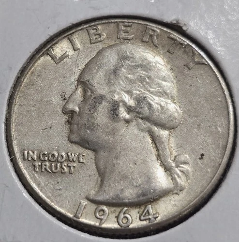 1964 VF WASHINGTON Silver Quarter Dollar Coin,  25C Combined Shipping