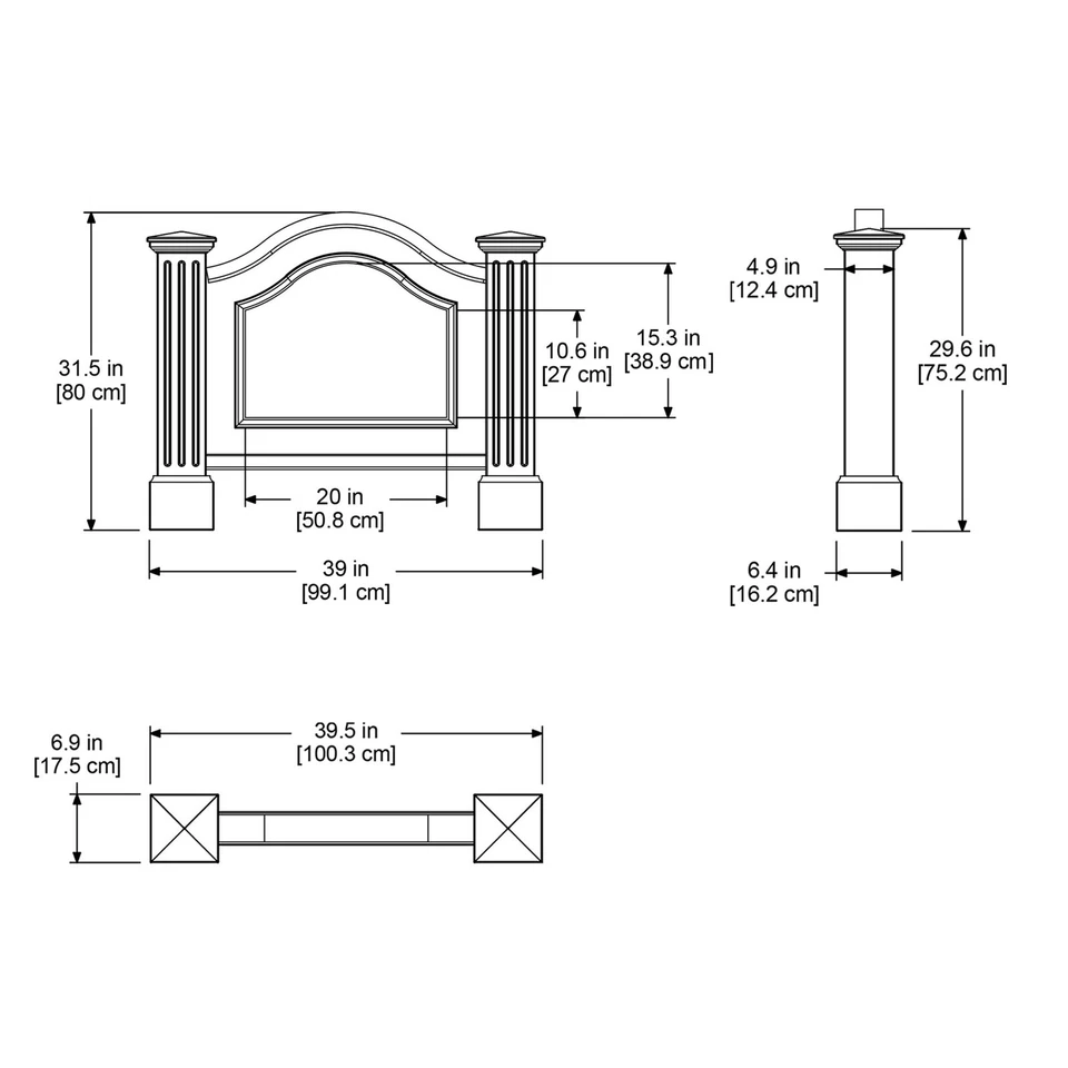 Letrero de dirección Nantucket - Blanco - 7 pulgadas x 40 pulgadas x 31,5 pulgadas - Dirección de polietileno S... Foto 4 de 4