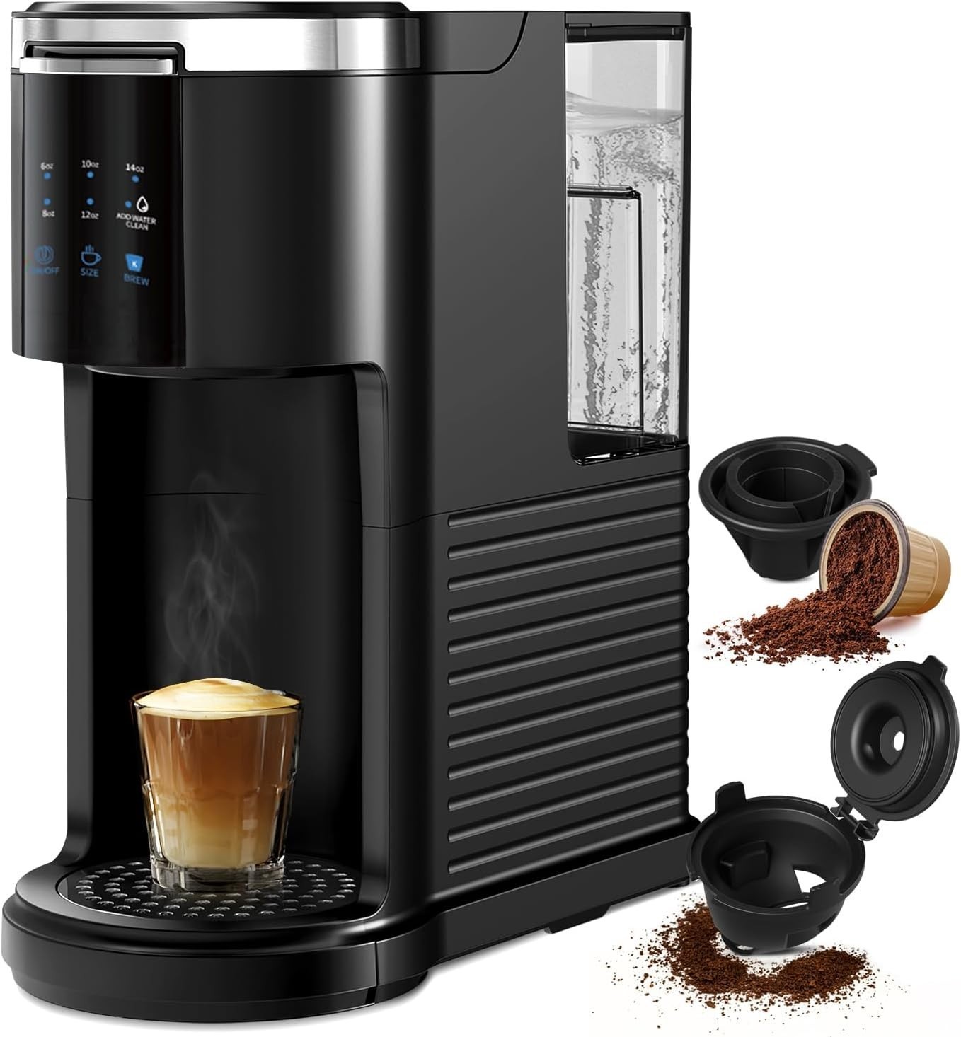 K Cup 2 In 1 Coffee Machine With Ground Coffee & Pods