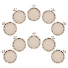 10 Pcs Wooden Mini Embroidery Hoops Adjustable Round Frame Cross Stitch Frame