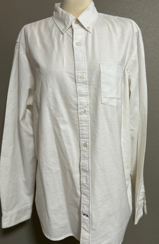 NWT Gap Mens Button Front Long Sleeve Shirt White - Size L