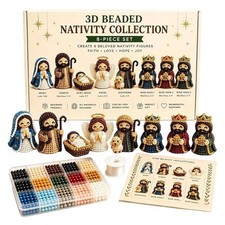 Nativity Bead Craft Kit 3D Beaded Craft Figurines Decor Beading welcoming