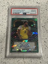 Anthony Davis 2020-21 Prizm Penmanship Auto Green Cracked Ice /16 PSA 10 GEM