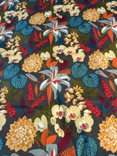 Richloom Solarium Upholstery Floral Fabric Outdoor 5 yds Gray Pink Orange