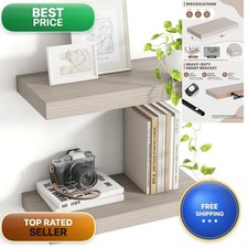 Acovy 16 Inch Floating Shelves, 8 Inch Deep Floating Shelves Wall, Hanging
