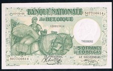 BELGIUM - 50 FRANCS-10 BELGAS 03.01.1944 UNC P 106