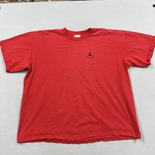 Vintage Jordan Shirt Mens 2XL Red Jumpman Embroidered Logo Tee 90s USA