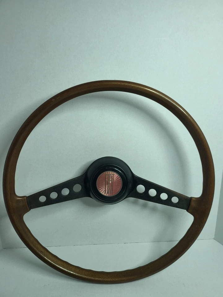 Volante vintage OEM Fiat 124 850 1200 madera grano madera 2 radios Foto 2 de 4
