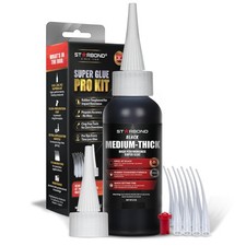 Starbond 2 oz Black Medium-Thick Super Glue Pro Kit - Premium CA Glue, 500 cPs