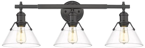 Orwell 27 1/4" Wide Matte Black Metal 3-Light Bath Light - Picture 2 of 6