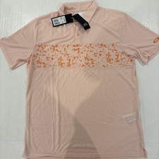 Oakley Men  s XL Orange Sand Print Polo Shirt Hydolux Moisture Wicking UPF 15 New