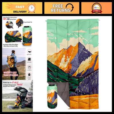Lightweight Waterproof Camping Blanket, Ultra Warm Down Alternative Quilt for Tr