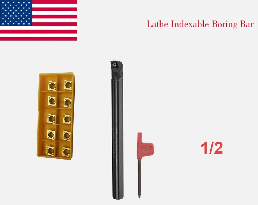 95° 1/2" SHANK 7" LONG Lathe Indexable Boring Bar S08-SCLCR-2 Turning Holder USA