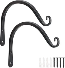 2 Pack 8 Inch Hanging Plant Bracket Wall Hooks Decorative Plant Hangers for Outd