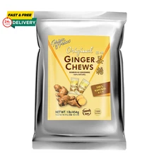 Original Ginger Chews, 1 Lb. – Candied Ginger – Candy Pack – Ginger Chews Candy