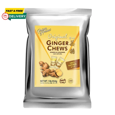 Original Ginger Chews, 1 Lb. – Candied Ginger – Candy Pack – Ginger Chews Candy