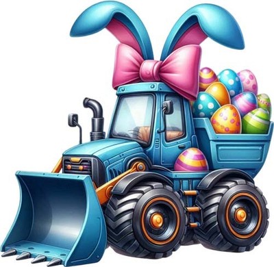 Ostern Cartoon LKW Wandbild Schlafzimmer Laptop Dekor Vinyl Aufkleber Abziehbild 6 Größen
