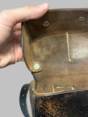 WW2 German Edelweiss Alpine Leather Bag Antique Military Satchel 1940s Gear Rare - Picture 18 of 20