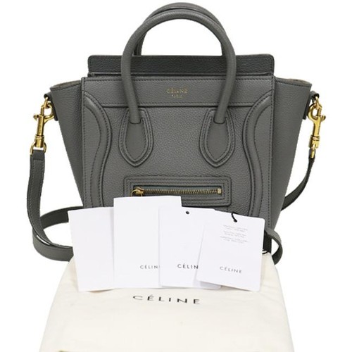 CELINE Bag: Nano Luggage 189243AQ2 Gray W20H21D9cm w/strap dust bag;