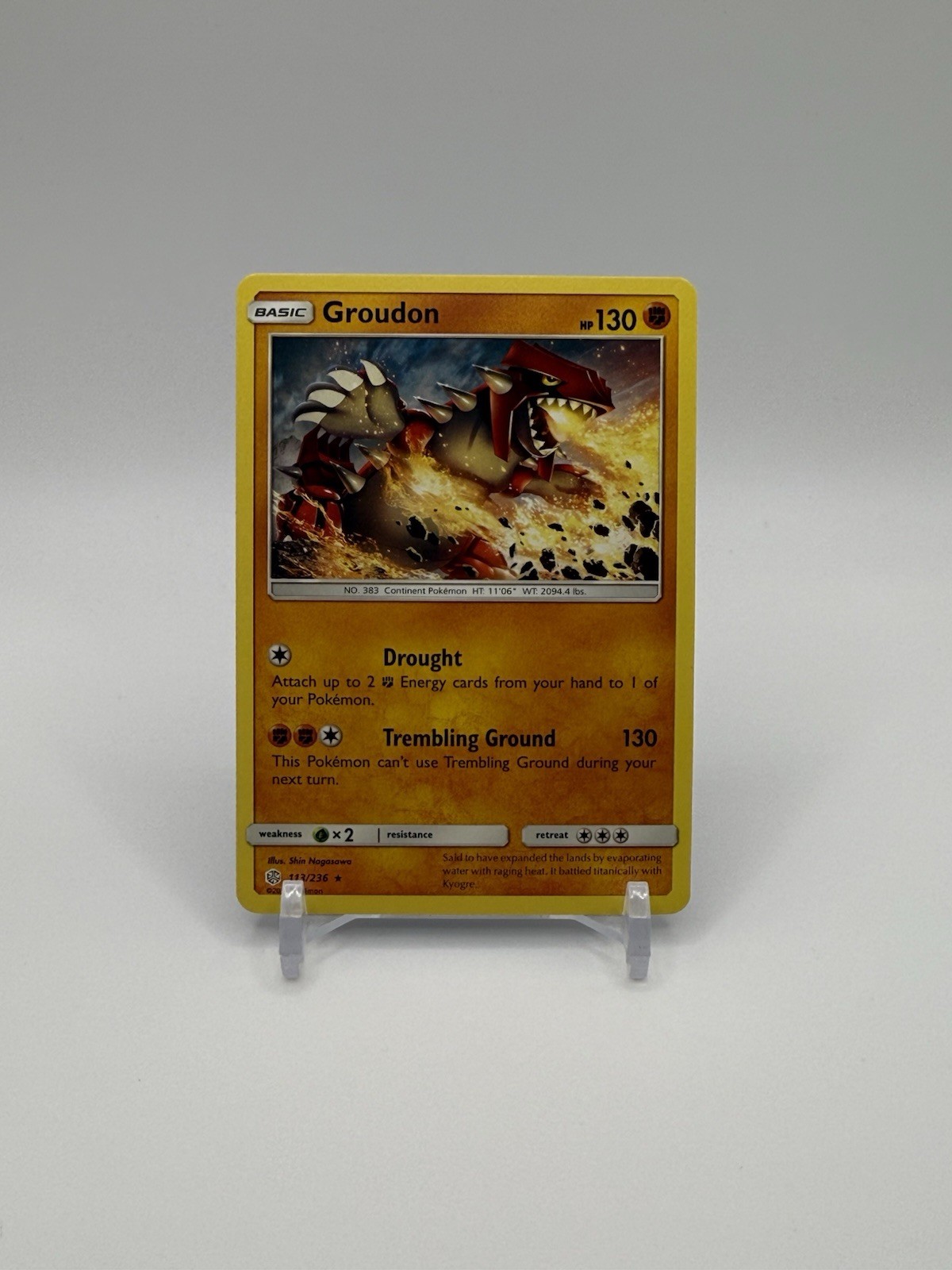 Groudon Rare - 113/236 - Cosmic Eclipse Pokemon 2019