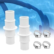 Pool Hose Connector Coupling Parts with 4 Hose Clamps