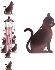 Cat Wind Chimes for Outside,Metal Windchimes,Cat Easter Gifts for Women/Men,W...