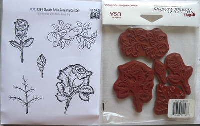 CLASSIC BELLA ROSE - PreCut Set - HCPC 3394 Heartfelt Creations Stamps SBox1