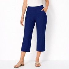 Lior Paris Pants Women s Size 8 Medium Cropped Royal Blue Pull on Jess Trousers
